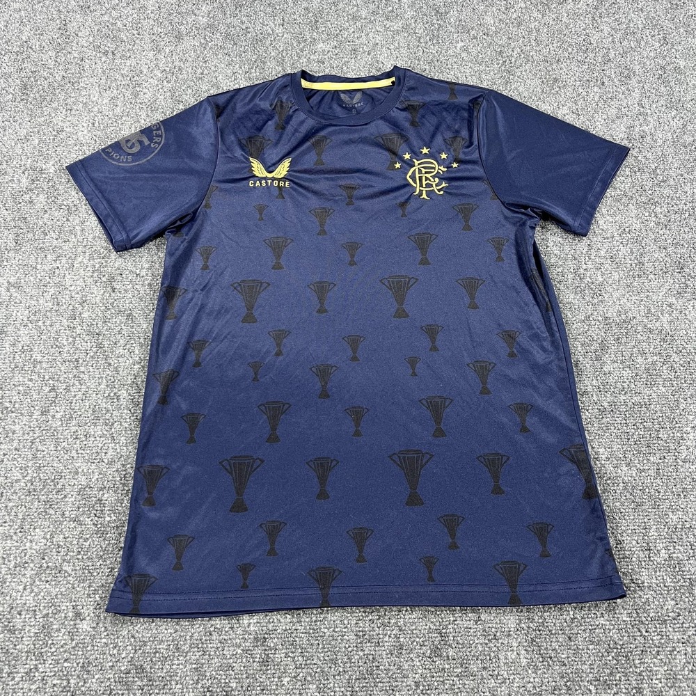 Rangers FC Shirt‎ Mens Small Navy Blue Soccer Football Castore 55 Champions
